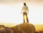 man standing on a rock picture of hope